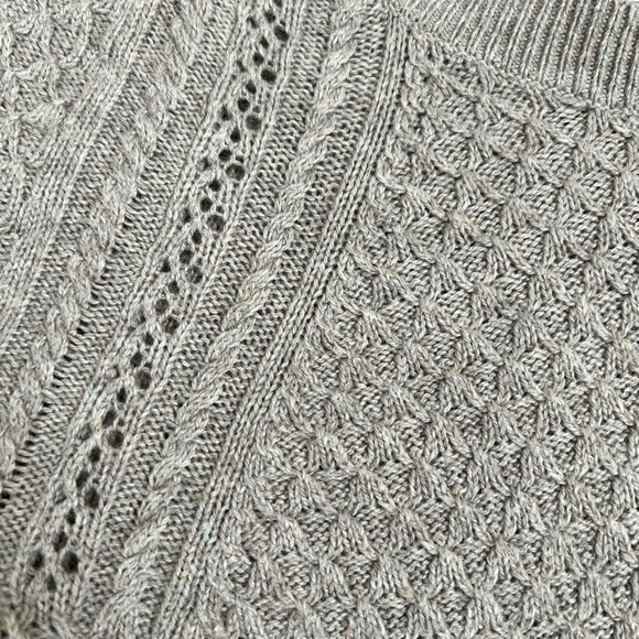 Loft Diamond Textured Sweater, XS, color: light tan melange - Picture 4 of 4